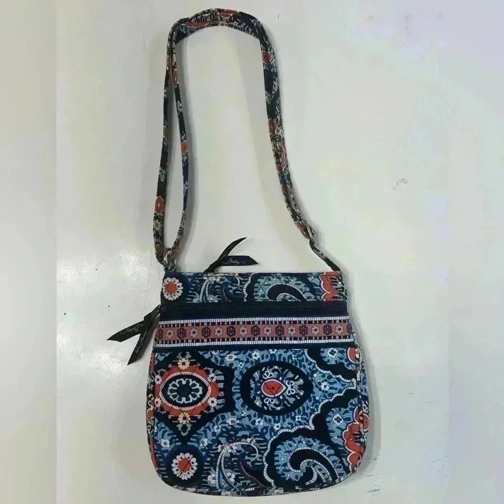 Vera Bradley Navy Blue Coral Paisley Crossbody Bag